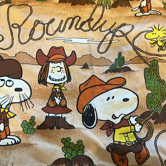 Vintage Sears Snoopy Peanuts Cowboy Round Up Curtains 1966 - Picture 3 of 5